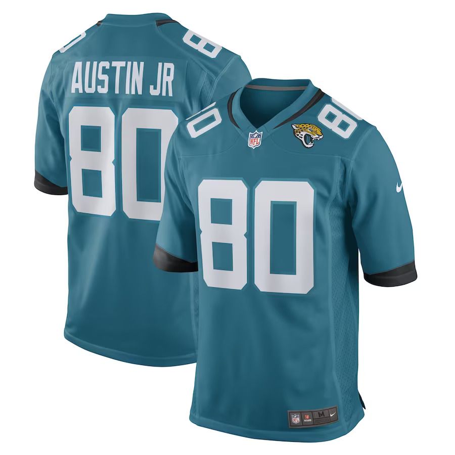 Men Jacksonville Jaguars #80 Kevin Austin Jr. Nike Teal Game Player NFL Jersey->jacksonville jaguars->NFL Jersey